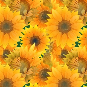 MEDIUM SUNFLOWERS marigold yellow FLWRHT