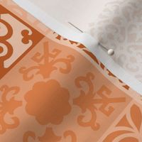Large Scale Medallion Bloom Tiles in Peach Fuzz Pantone Color of The Year 2024