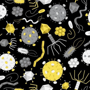Viruses & Bacteria (Gray and Yellow)