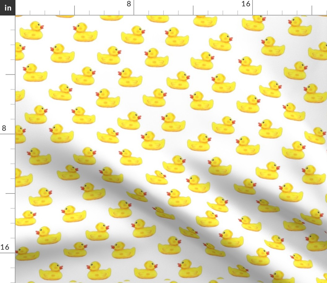 Ducks in a row pattern on white