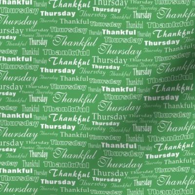 Thankful Thursday Typography, Green