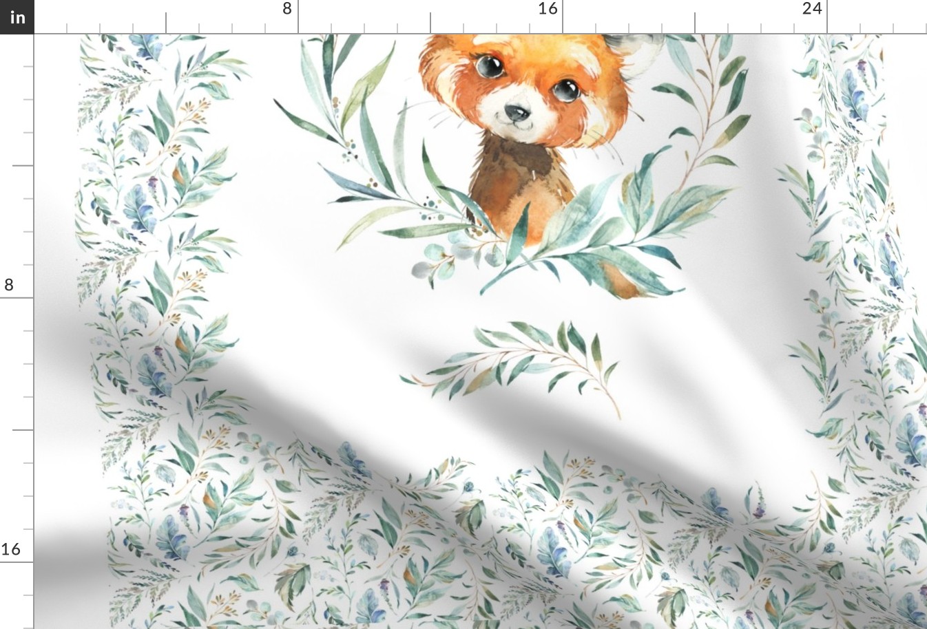 54” x 36” Red Panda TWO Blanket Panels, MINKY size panel, Wild Animal Bedding, Bible Verse Blanket, FABRIC MUST be 54” or WIDER, Two 24”x36” panels per yard