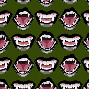 Fanged Mouths on Green