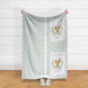 54” x 36” Lion Cub TWO Blanket Panels, MINKY size panel, Wild Animal Bedding, Bible Verse Blanket, FABRIC MUST be 54” or WIDER, Two 24”x36” panels per yard