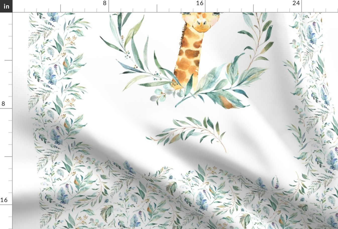 54” x 36” Giraffe TWO Blanket Panels, MINKY size panel, Wild Animal Bedding, Bible Verse Blanket, FABRIC MUST be 54” or WIDER, Two 24”x36” panels per yard