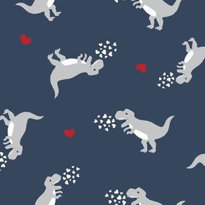 2in dinos Valentines for Boys Dinosaurs in Navy White gray and red