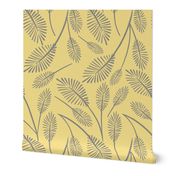 Large yellow simple modern tossed leaf