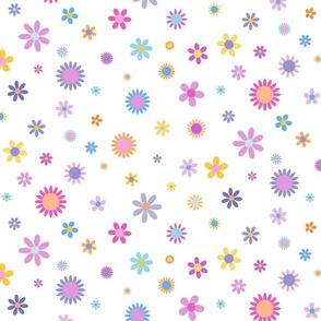 Millefiori in various colors on White