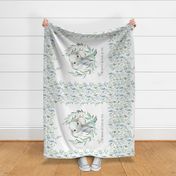 42” x 36” Elephant Blanket Panel, Wild Animal Bedding, Be Brave Be Kind Be You Blanket