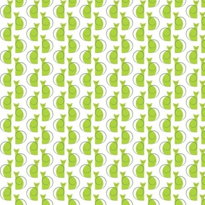small scale cats - luna cat lime - cats fabric