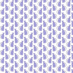 small scale cats - luna cat lilac - cats fabric