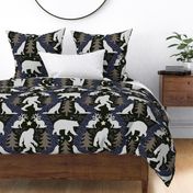 Bigfoot Forest Damask Night Large