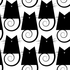 maximalist cats - figaro cat black and white - geometric cats