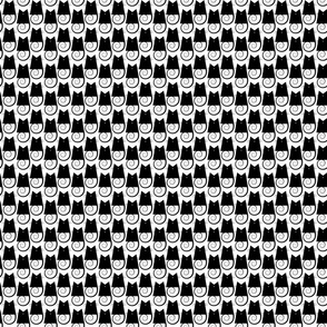 small scale cats - figaro cat black and white - geometric cats