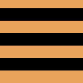 Large Butterscotch Awning Stripe Pattern Horizontal in Black