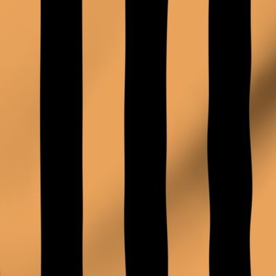 Large Butterscotch Awning Stripe Pattern Vertical in Black