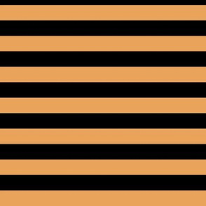 Butterscotch Awning Stripe Pattern Horizontal in Black