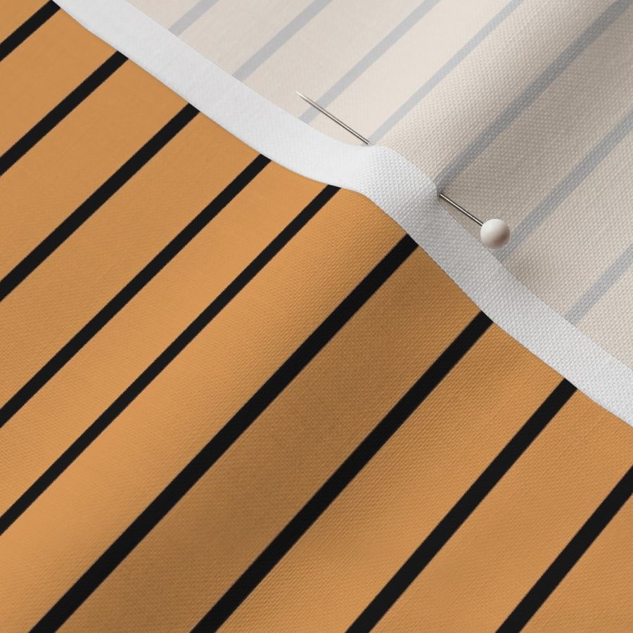 Butterscotch Pin Stripe Pattern Horizontal in Black