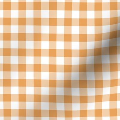 Gingham Pattern - Butterscotch and White