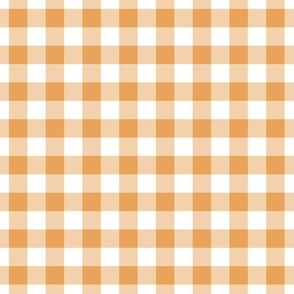 Gingham Pattern - Butterscotch and White