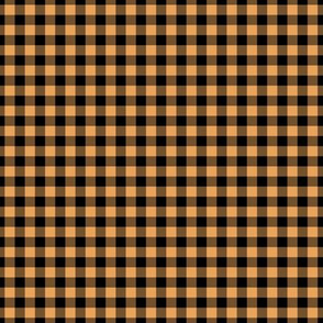 Small Gingham Pattern - Butterscotch and Black