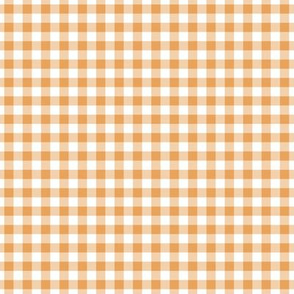 Small Gingham Pattern - Butterscotch and White