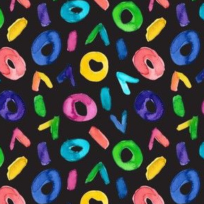 neon rainbow doodles black