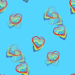 PRIDE- RAINBOW HEARTS- BLU