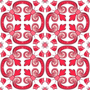 Bright red tiles pattern