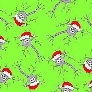 Cute Christmas Neuron - multi directional on green