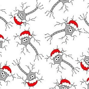 Cute Christmas Neuron - multi directional on white