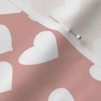 The minimalist boho heart sweet lovers valentine design nursery baby coral blush white