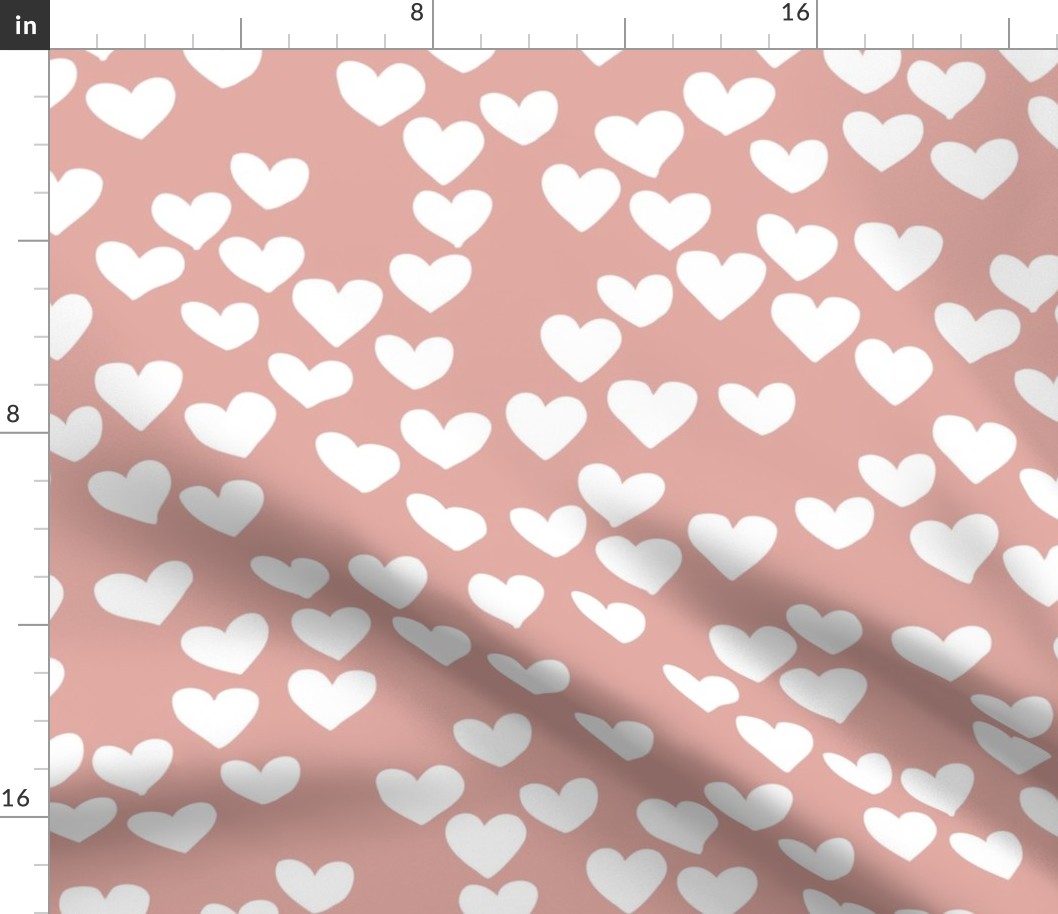 The minimalist boho heart sweet lovers valentine design nursery baby coral blush white