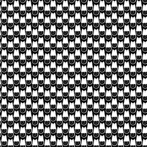 small scale cats - figaro cat white and black - geometric cats