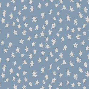 Abstract Celestial Stars | Serenity Blue, Off White - Tiny