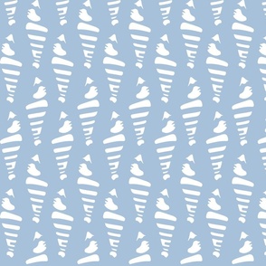 sky blue - white seashells on sky blue - seashells fabric