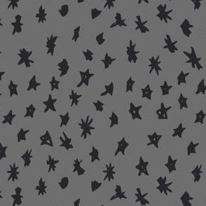 Abstract Celestial Stars | Midnight Black, Battleship Grey - Tiny