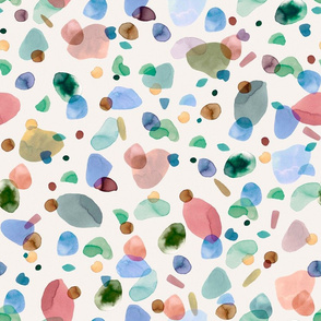 Pebbles organic shapes Green blue