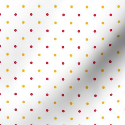 Chiefs Red and Yellow Polka Dots White Background-Larger