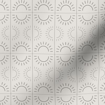 Sunshine simple geometric line art | Greige, charcoal grey - Tiny