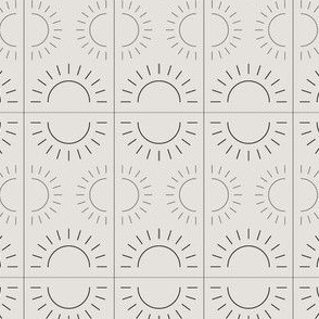 Sunshine simple geometric line art | Greige, charcoal grey - Tiny