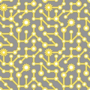 Gears and Circuits in Gray and Yellow