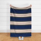Horizontal Stripes | Deep Blue-Peach-Blush-White-Chocolate