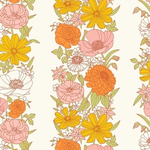 Floral Stripe_Large_Orange