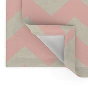 Chevron burlap / peach 