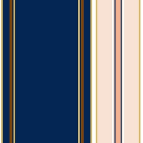 Stripes | Deep Blue-Blush-Peach-White-Chocolate