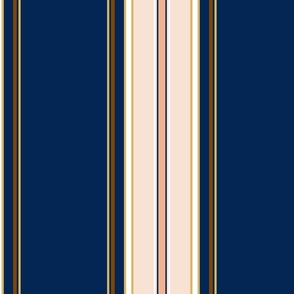 Small Stripes | Deep Blue-Blush-Peach-White-Chocolate