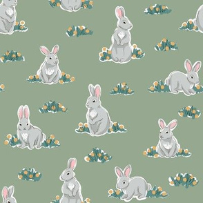 Spring rabbits on sage
