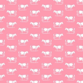 Vintage Holstein Cows in White with a Pink Background (Mini Scale) 