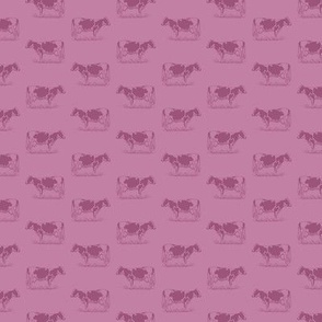 Vintage Holstein Cows in Monotone Pink (Mini Scale)